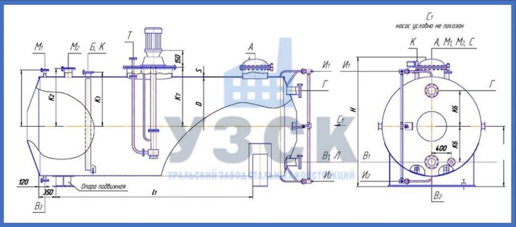 Чертеж емкости ГКК в Северске